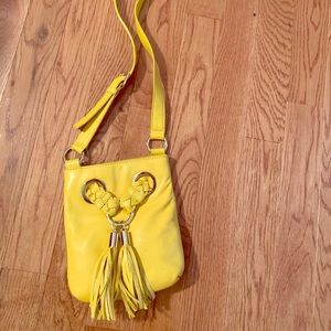 Michael Kors yellow leather crossbody bag